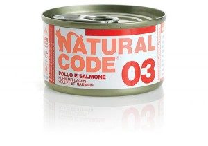 NATURAL CODE 03 POLLO E SALMONE GR. 85 PER GATTO