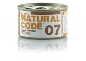 NATURAL CODE 07 POLLO E MANZO GR. 85 PER GATTO